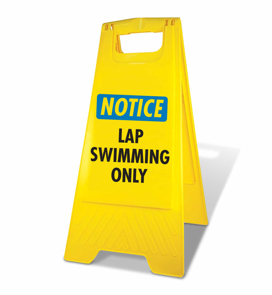 Yellow A-Frame - Notice Lap Swimming Only
