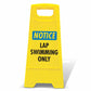 Yellow A-Frame - Notice Lap Swimming Only