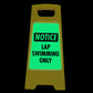 Glow In The Dark - Yellow A-Frame - Notice Lap Swimming Only