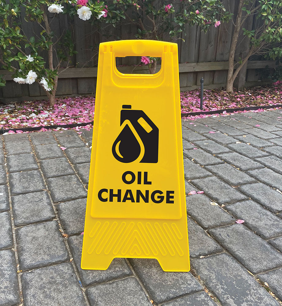 Oil Rop Sign Yellow A-Frame - Oil Change – New Signs
