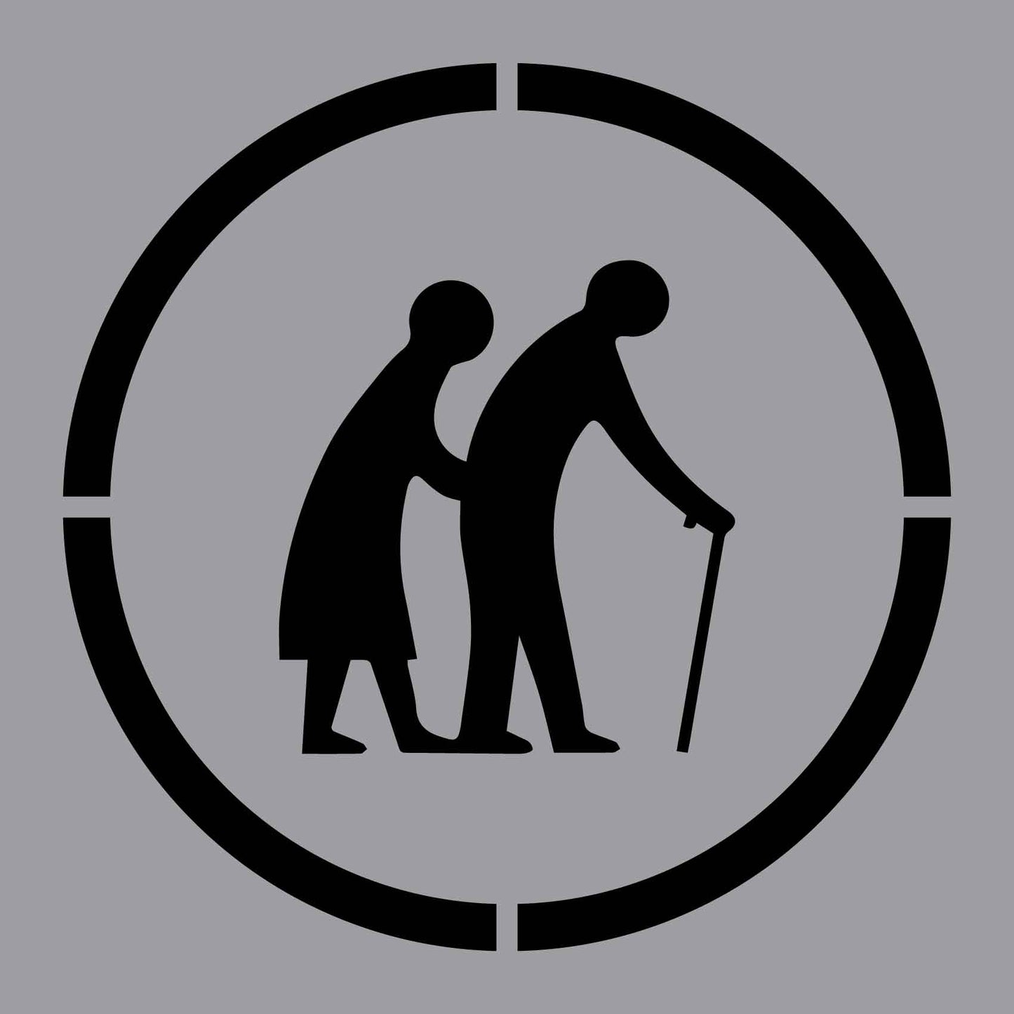 Old People Crossing - Aluminium Composite Stencil