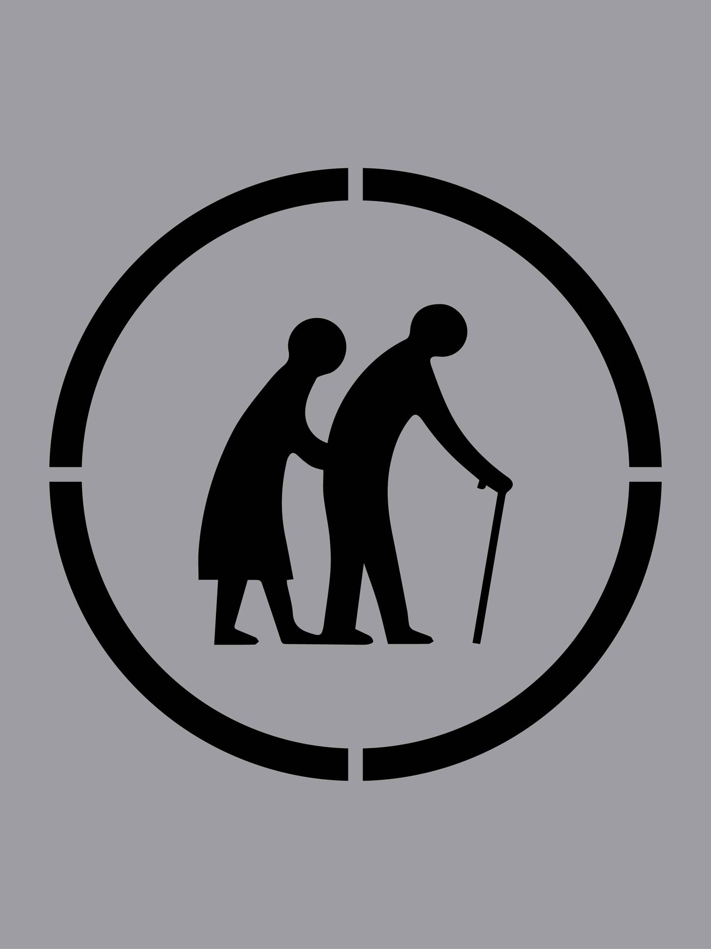 Old People Crossing - Aluminium Composite Stencil