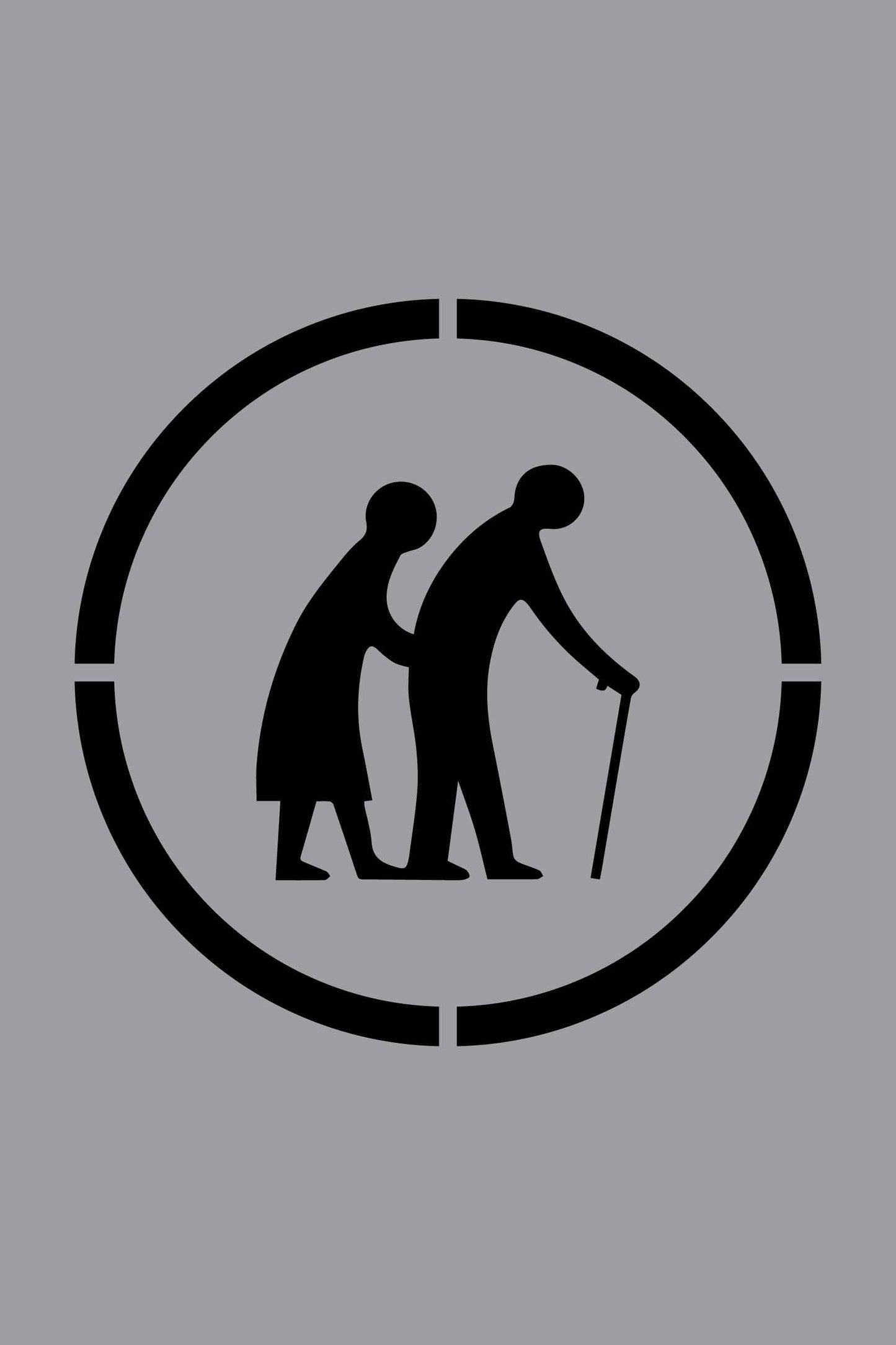 Old People Crossing - Aluminium Composite Stencil
