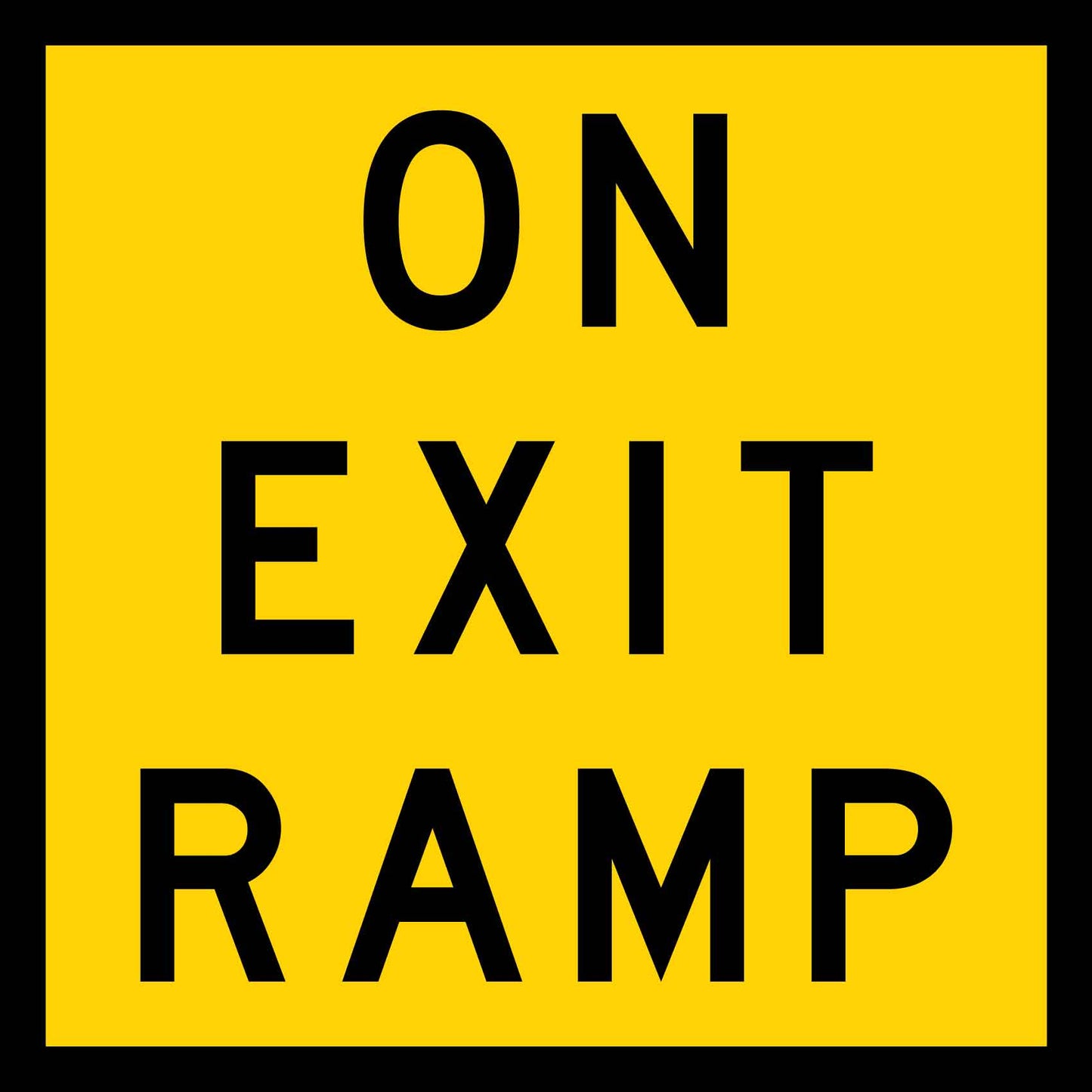 On Exit Ramp Multi Message Reflective Traffic Sign