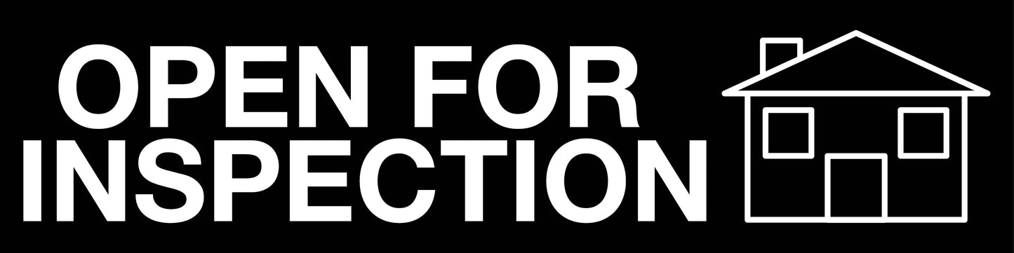 Open For Inspection - Landscape Corflute Toblerone Signs