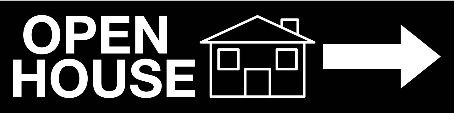 Open House Right Arrow - Landscape Corflute Toblerone Signs