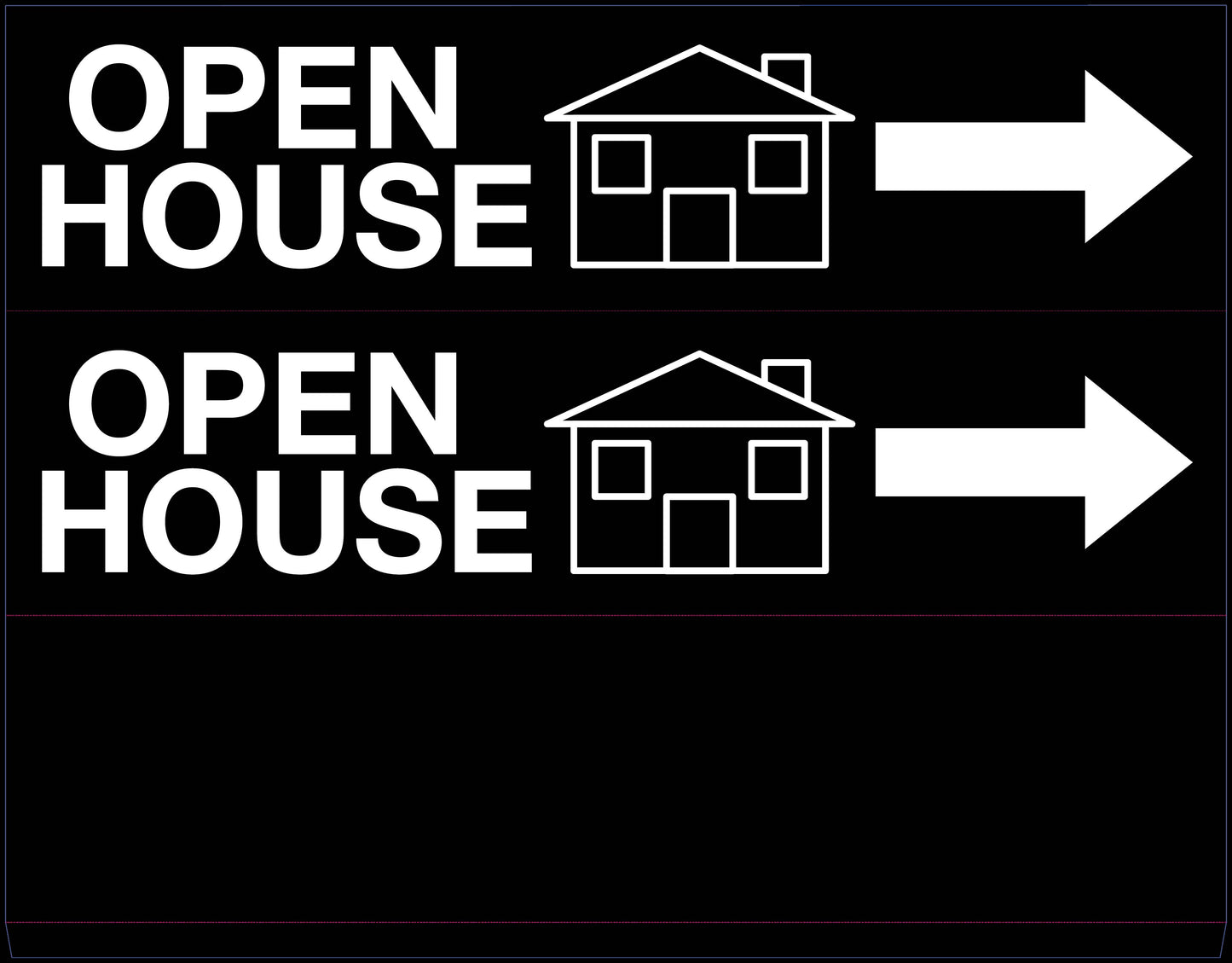 Open House Right Arrow - Landscape Corflute Toblerone Signs