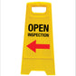 Yellow A-Frame - Open Inspection Left Arrow