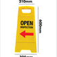 Yellow A-Frame - Open Inspection Left Arrow