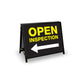 A-Frame Landscape Black - Open Inspection Left Arrow Corflute Inserts