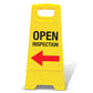 Yellow A-Frame - Open Inspection Left Arrow