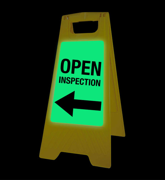 Glow In The Dark - Yellow A-Frame - Open Inspection Left Arrow