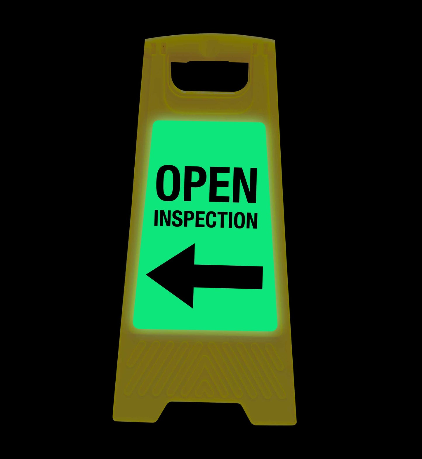 Glow In The Dark - Yellow A-Frame - Open Inspection Left Arrow