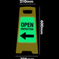 Glow In The Dark - Yellow A-Frame - Open Inspection Left Arrow