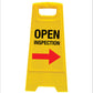 Yellow A-Frame - Open Inspection Right Arrow