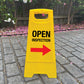 Yellow A-Frame - Open Inspection Right Arrow