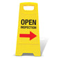 Yellow A-Frame - Open Inspection Right Arrow