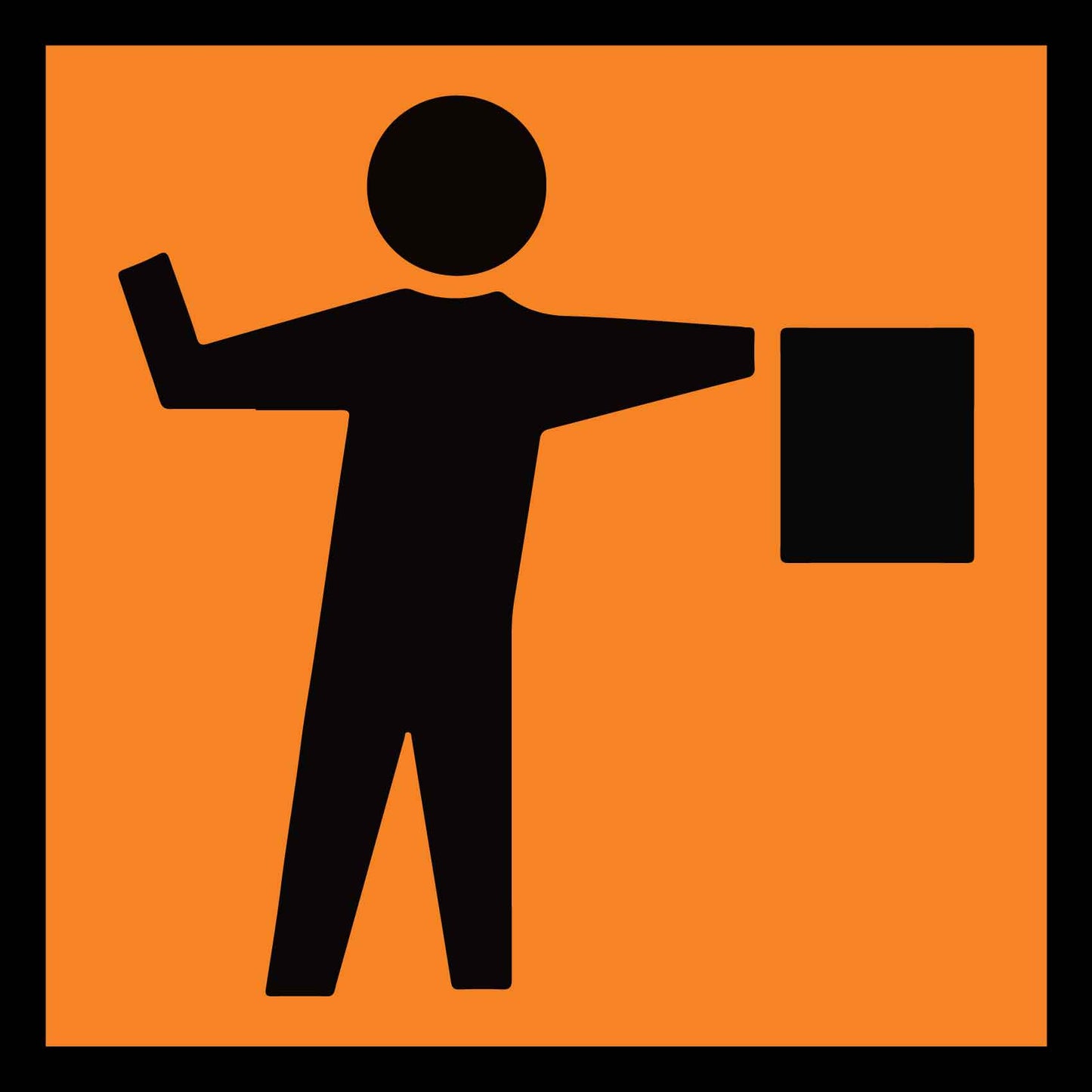 Orange Man Right Multi Message Reflective Traffic Sign