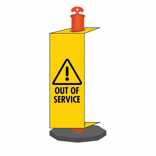 Out Of Service - Corflute Bollard Traffic Signs