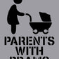 Parents With Prams - Aluminium Composite Stencil