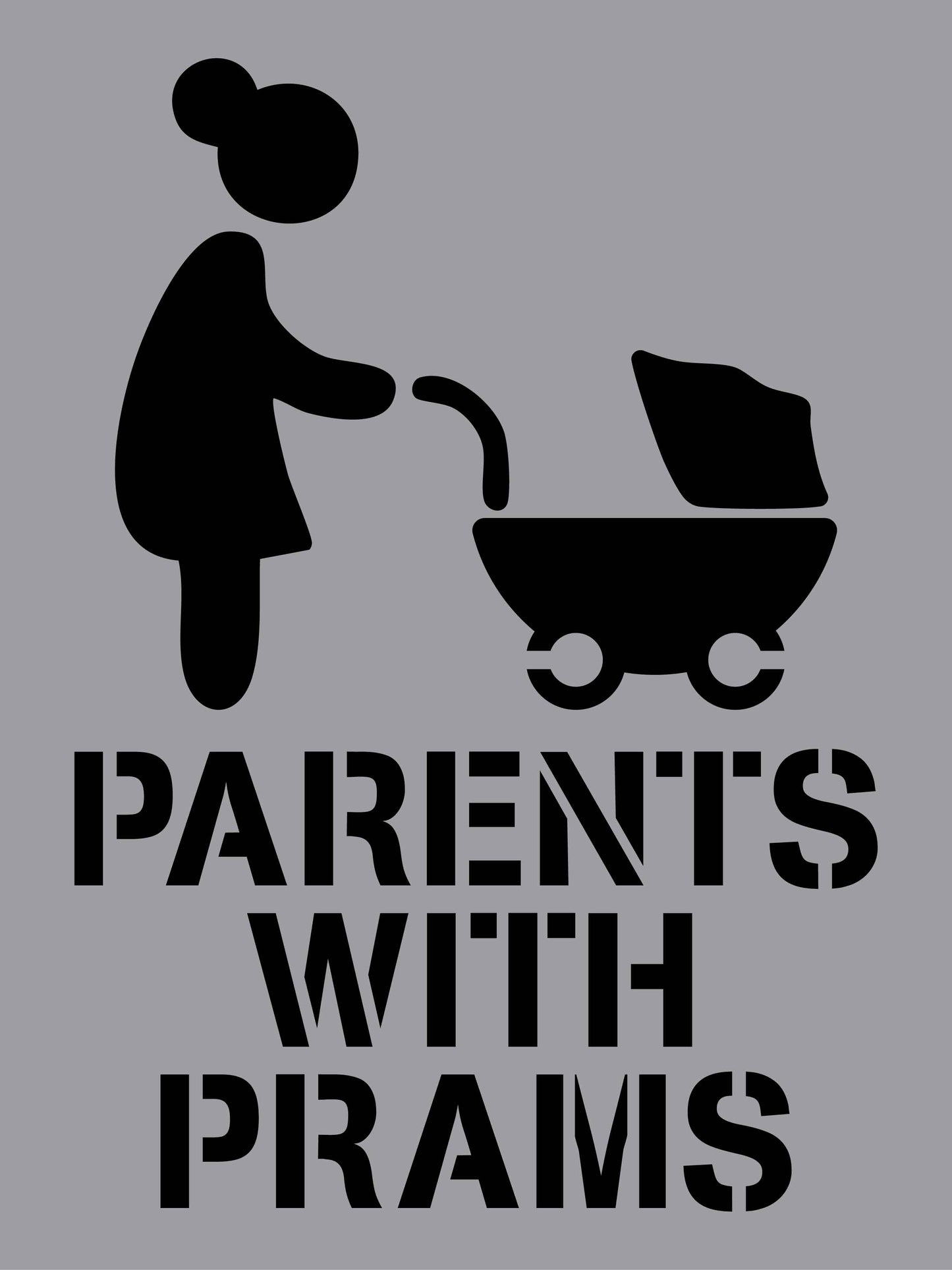 Parents With Prams - Aluminium Composite Stencil