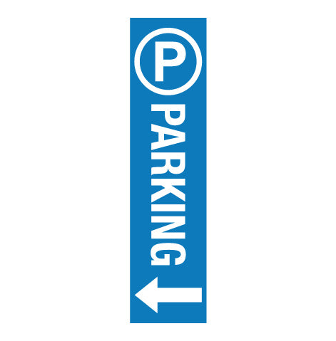 Parking Blue Left Arrow - Corflute Bollard Cover