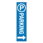 Parking Blue Right Arrow - Corflute Bollard Cover