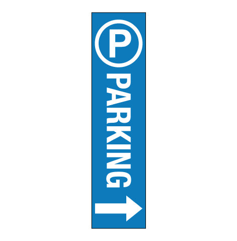 Parking Blue Right Arrow - Corflute Bollard Cover