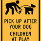 Pick Up After Your Dog Children At Play Wheelie Bin Stickers