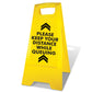 Yellow A-Frame - Please Keep Your Distance While Queuing