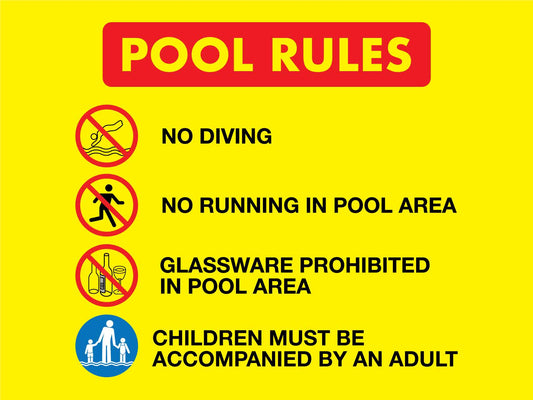 Pool Rules 1 Landscape Sign