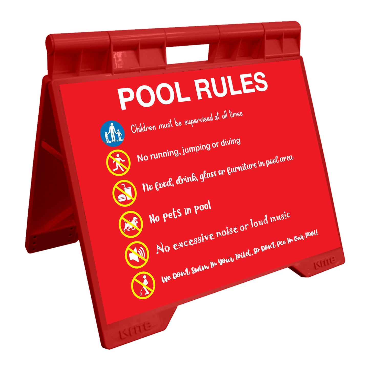 Pool Rules 7 - Evarite A-Frame Sign