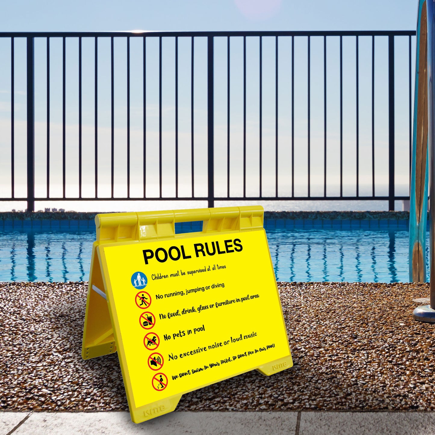 Pool Rules 7 - Evarite A-Frame Sign
