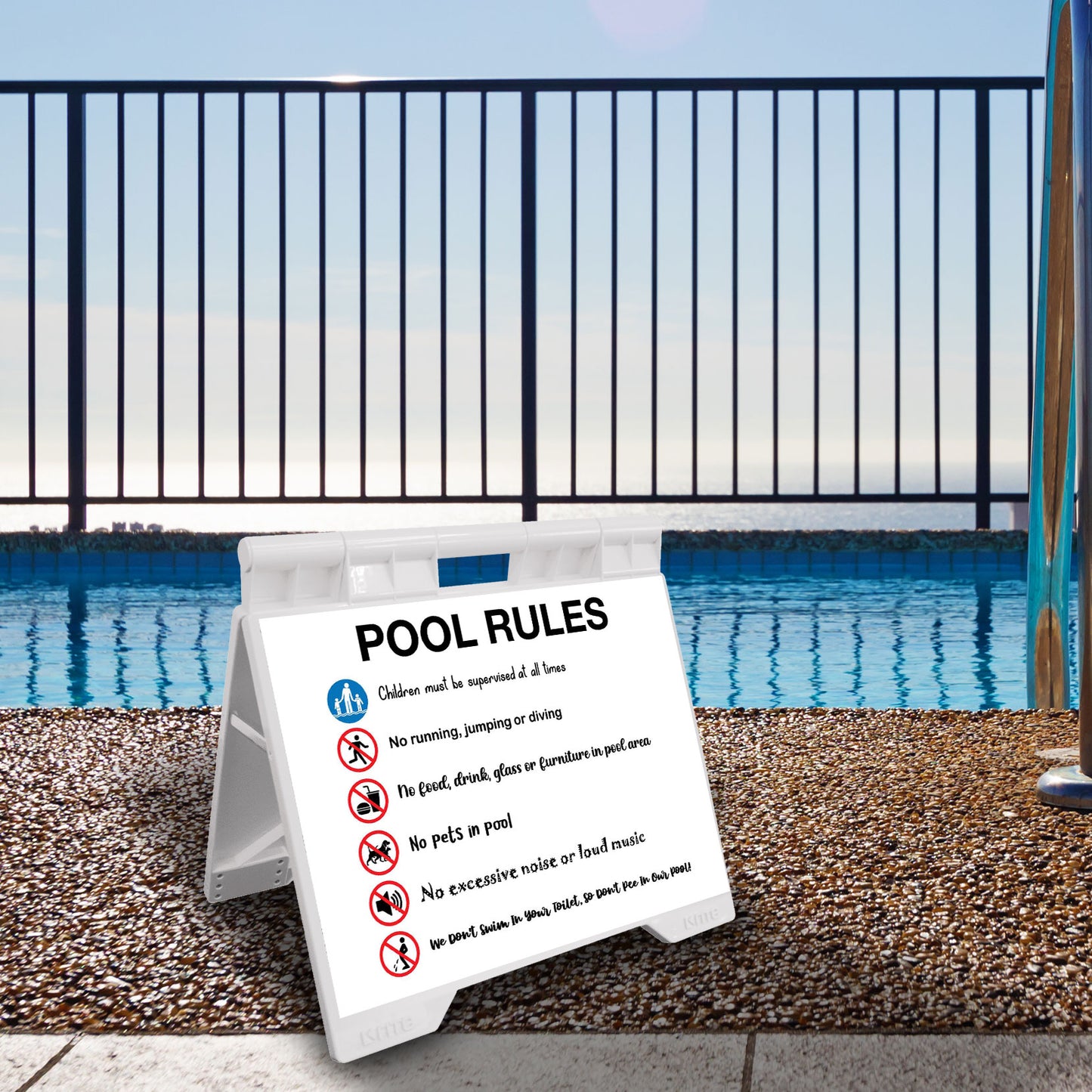 Pool Rules 7 - Evarite A-Frame Sign