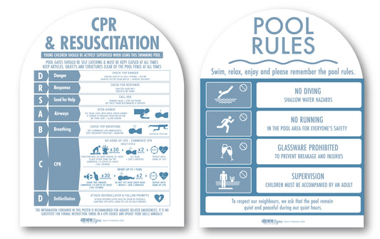 CPR Sign & Pool Rules Sign Pack Arch Ocean