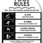 Pool Rules Sign Arch Black