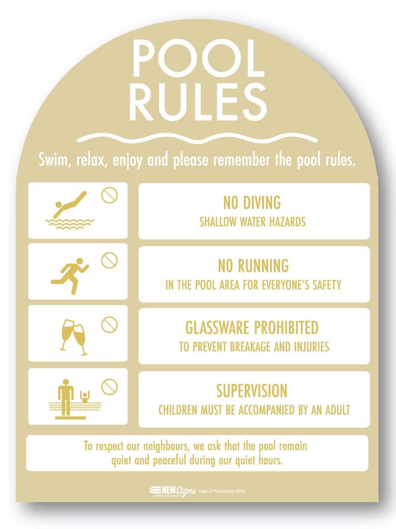 Pool Rules Sign Arch Sunshine Background