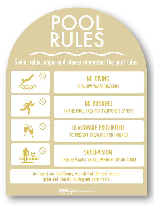 Pool Rules Sign Arch Sunshine Background
