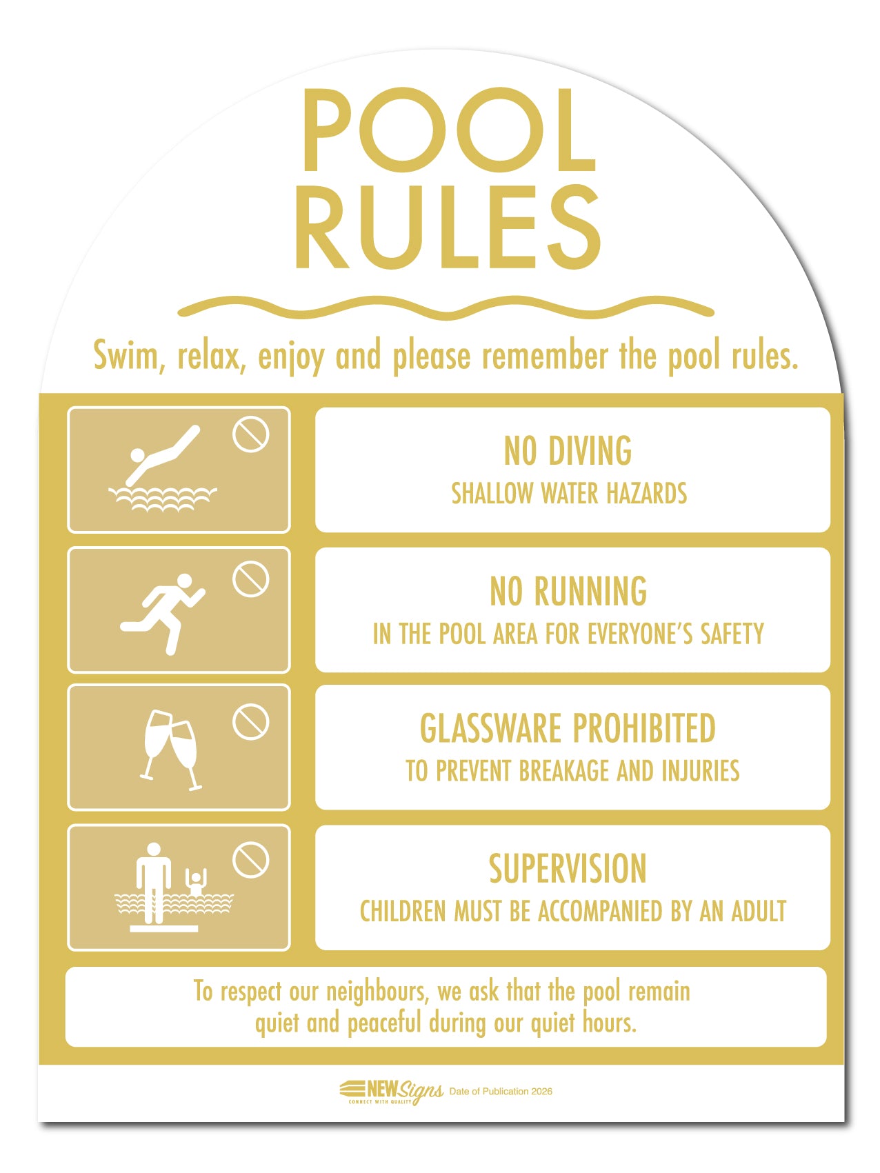 CPR Sign & Pool Rules Sign Pack Arch Sunshine