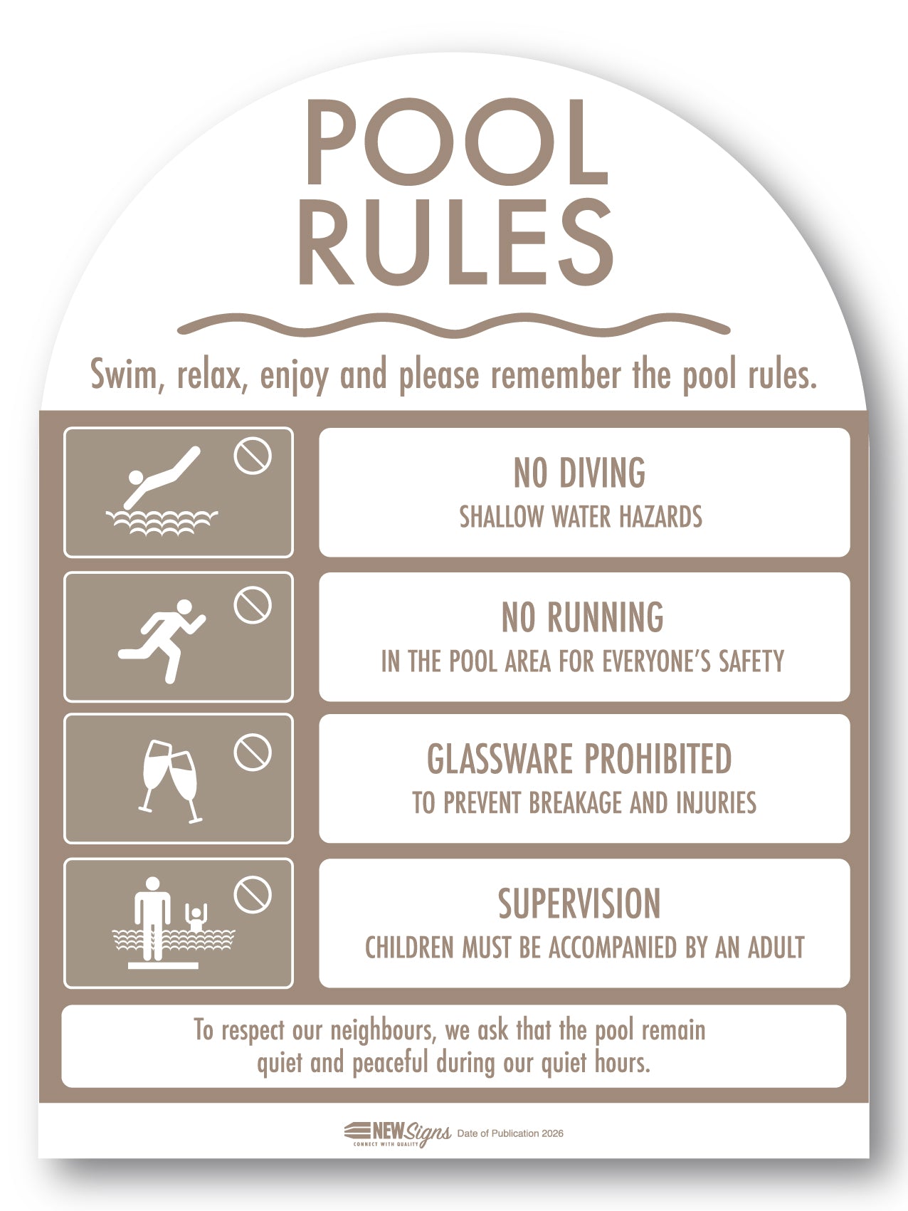 Pool Rules Sign Arch Timber