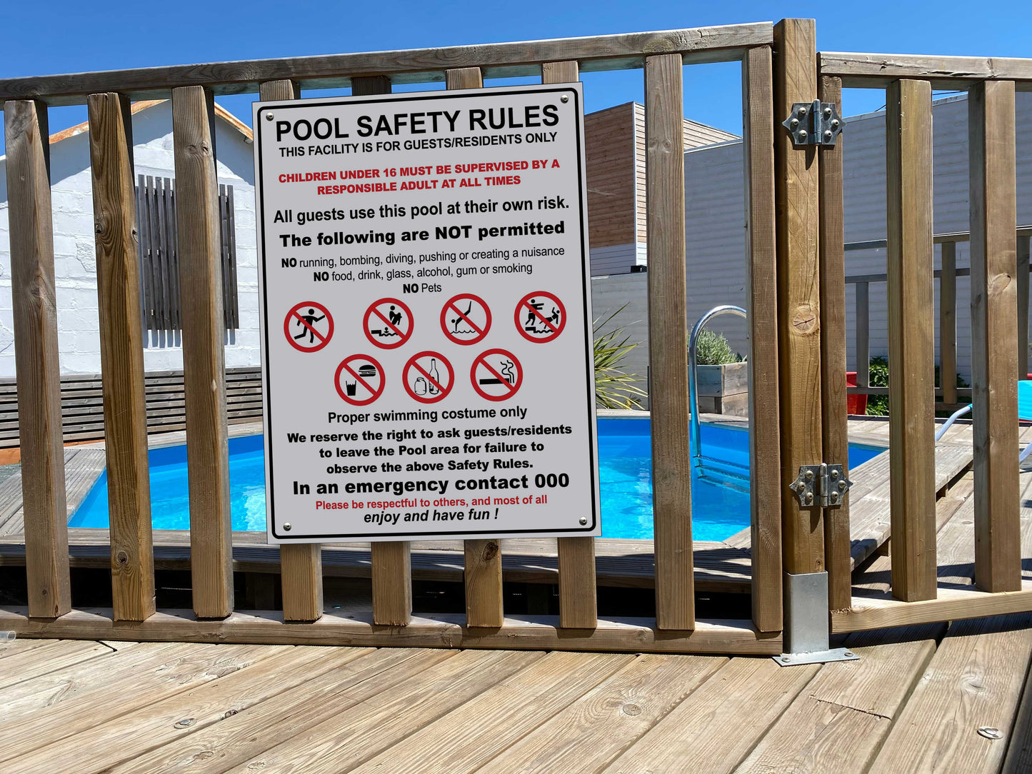 Pool Safety Rules Sign