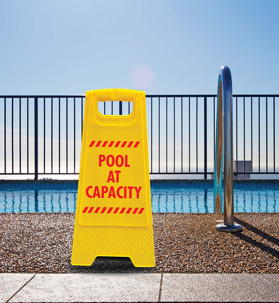 Yellow A-Frame - Pool At Capacity – New Signs