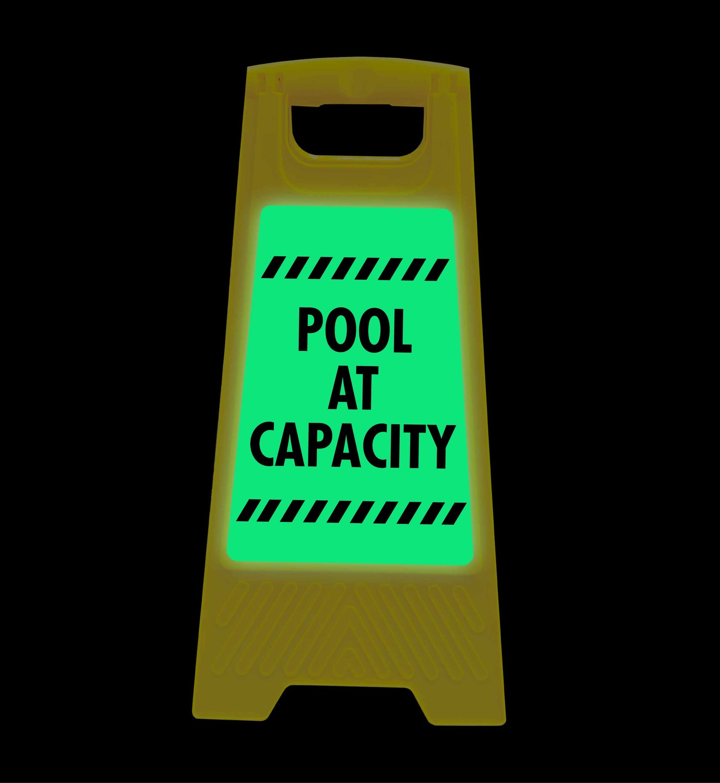 Glow In The Dark - Yellow A-Frame - Pool At Capacity