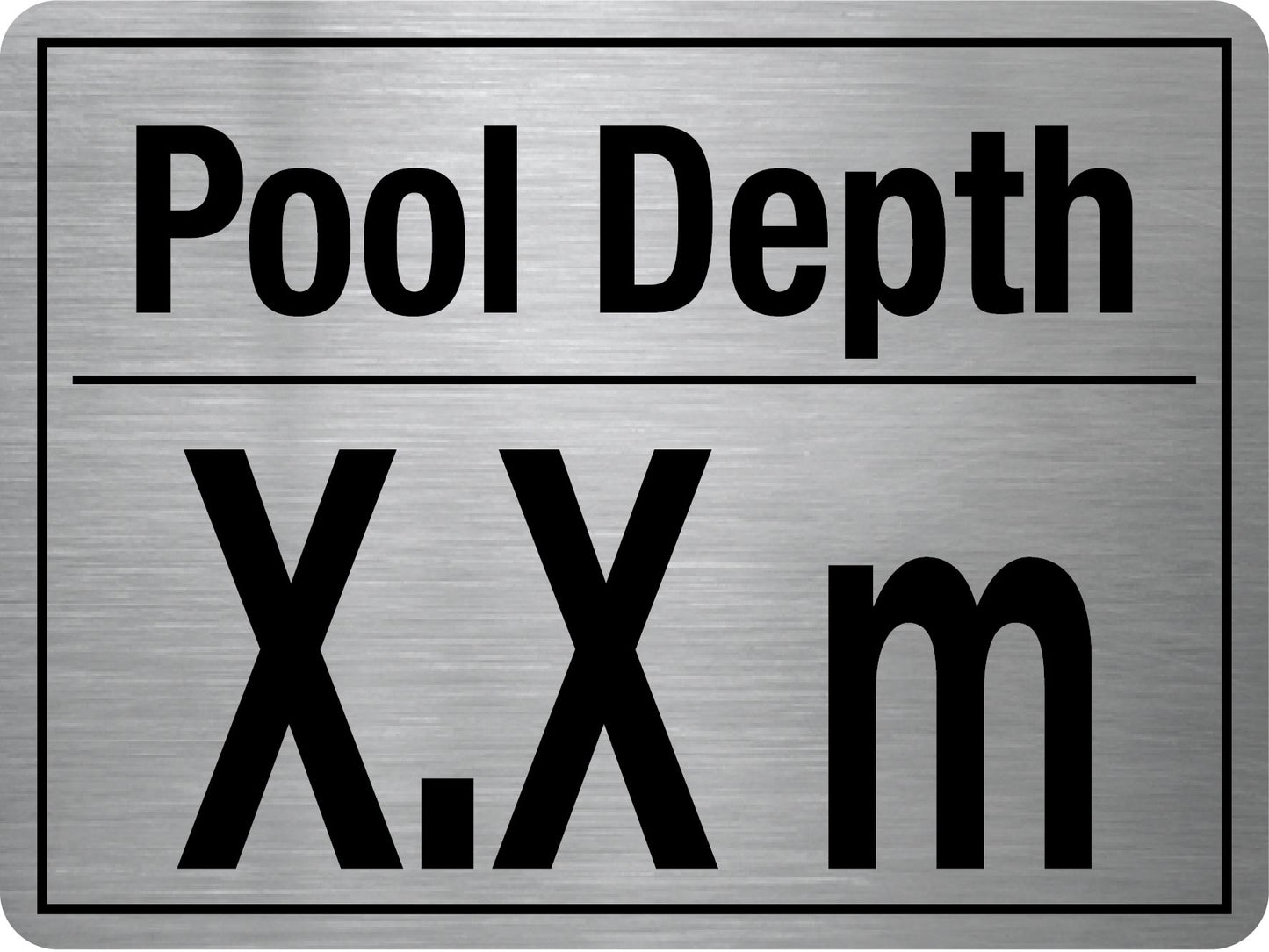 Pool Depth Stainless Steel Sign
