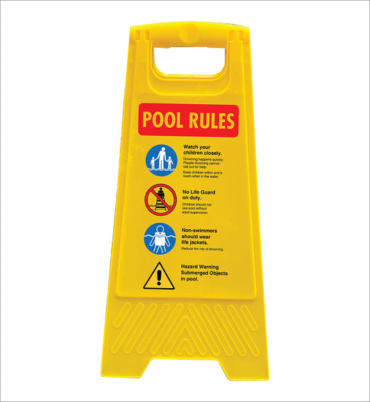 Yellow A-Frame - Pool Rules 2
