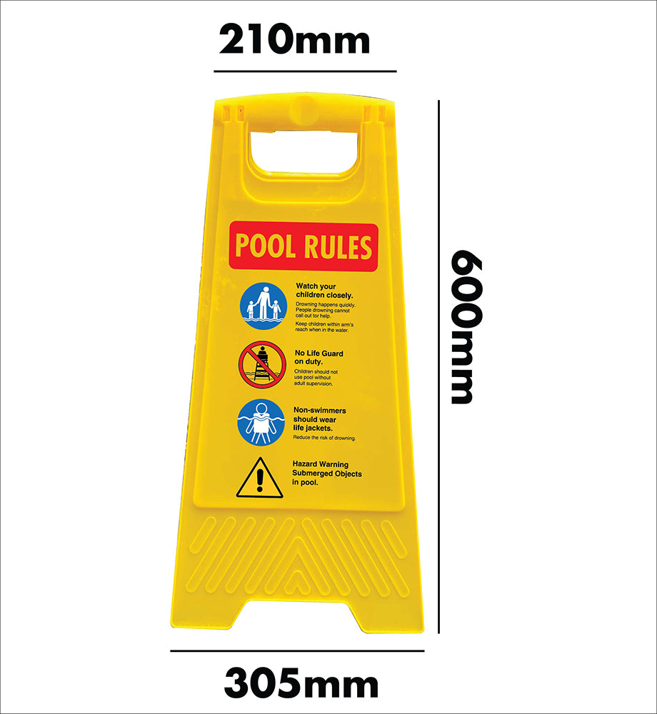 Yellow A-Frame - Pool Rules 2