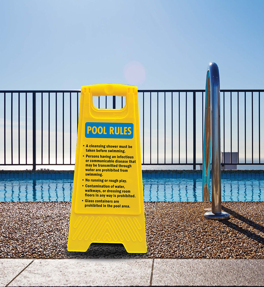 Yellow A-Frame - Pool Rules 3