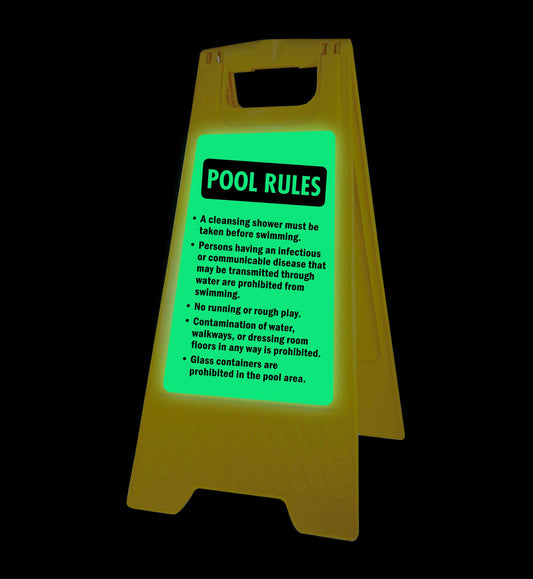 Glow In The Dark - Yellow A-Frame - Pool Rules 3