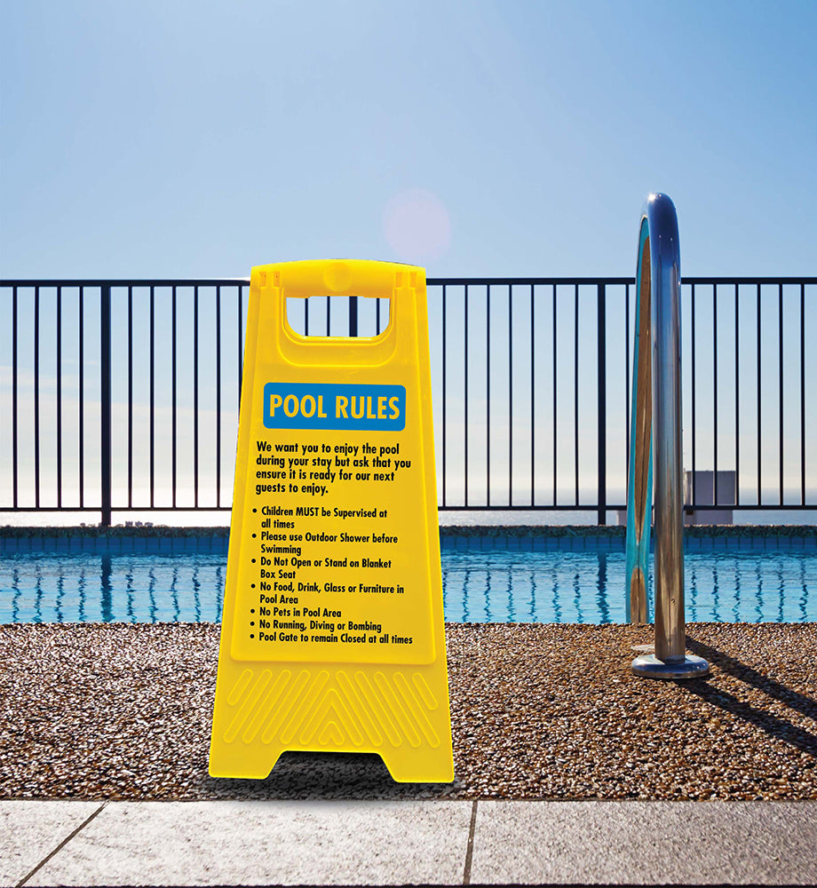 Yellow A-Frame - Pool Rules 4