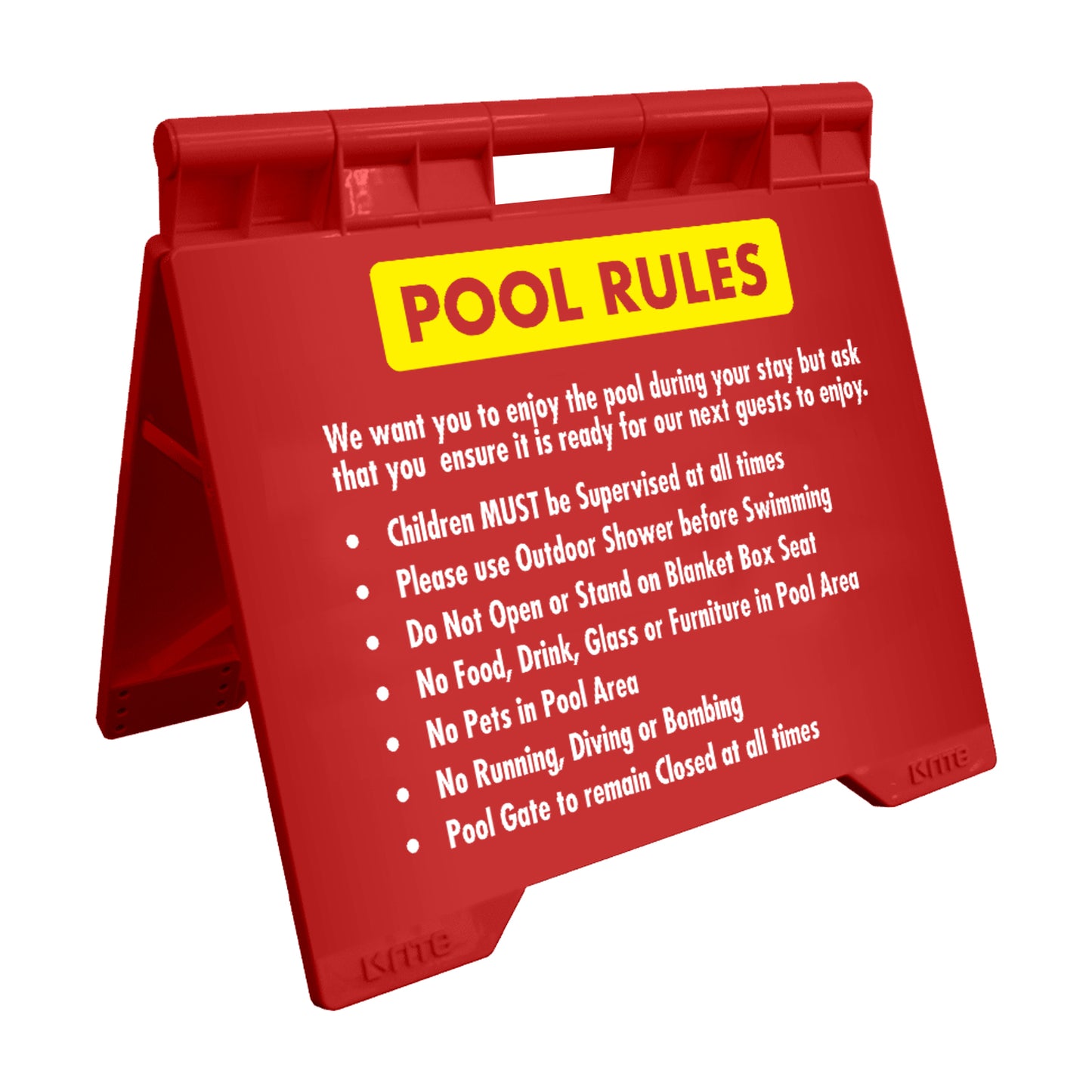 Pool Rules 4 - Evarite A-Frame Sign
